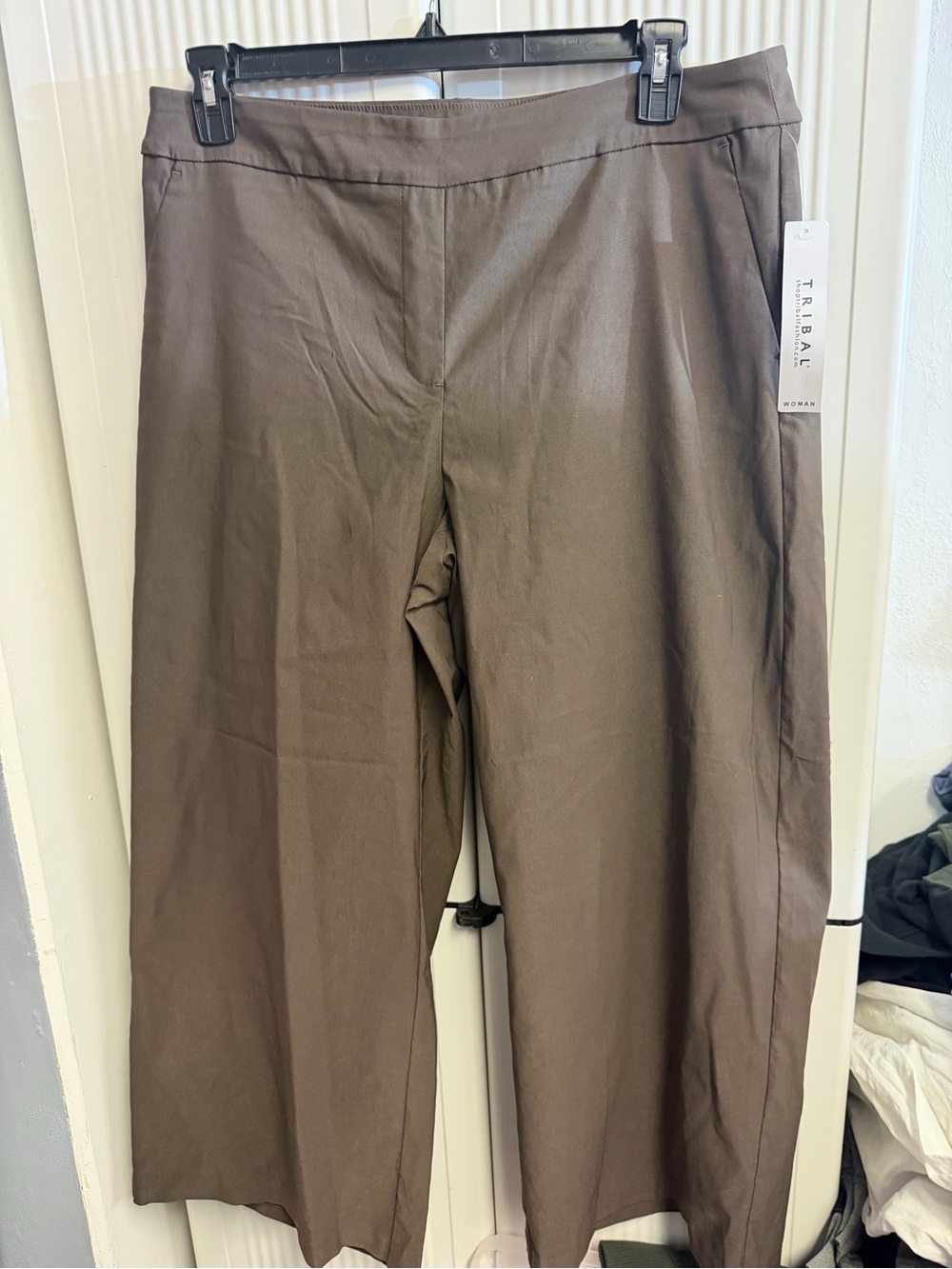 NWT Tribal Women Brown Wide-Leg Dress Pants